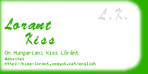 lorant kiss business card