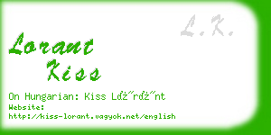 lorant kiss business card